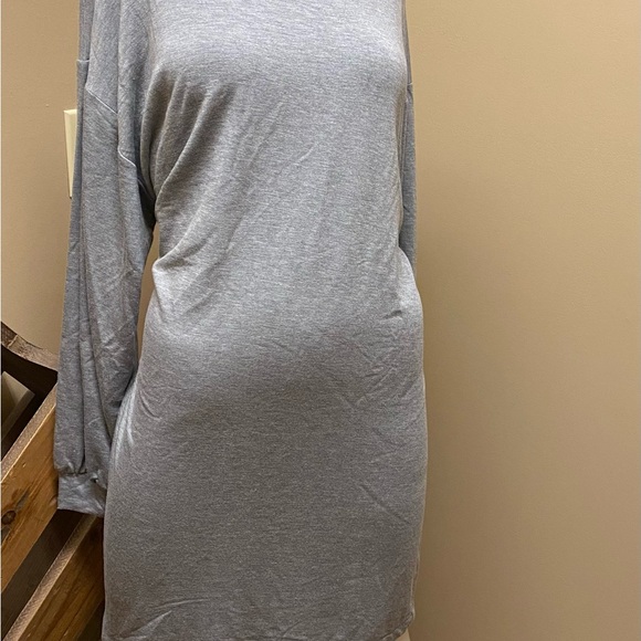 Express Ladies Heather Gray Mock Cowl Dress NWT Size M - Picture 3 of 5